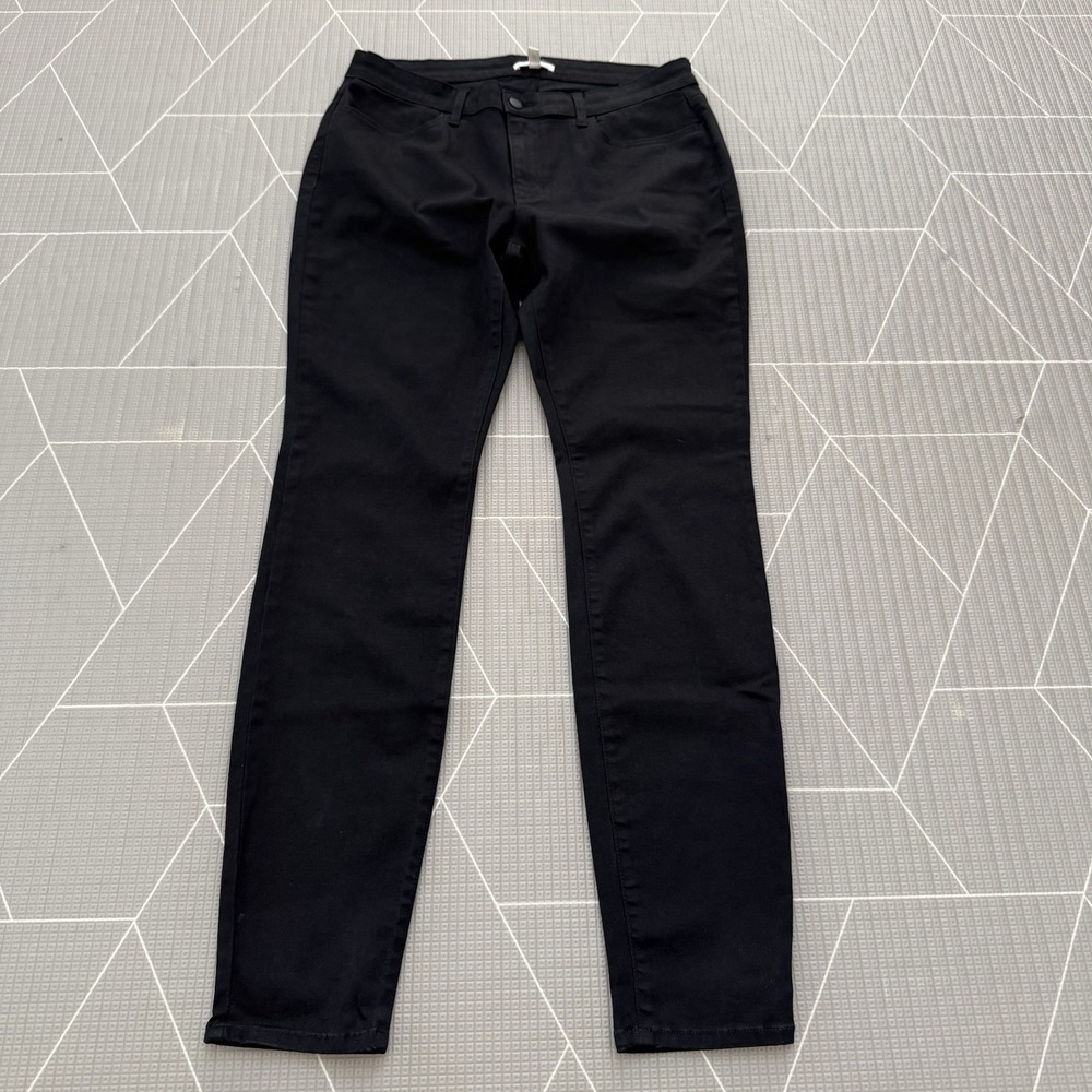 Eileen Fisher Black Jeans 12 Organic Cotton Blend Stretch Slim Fit